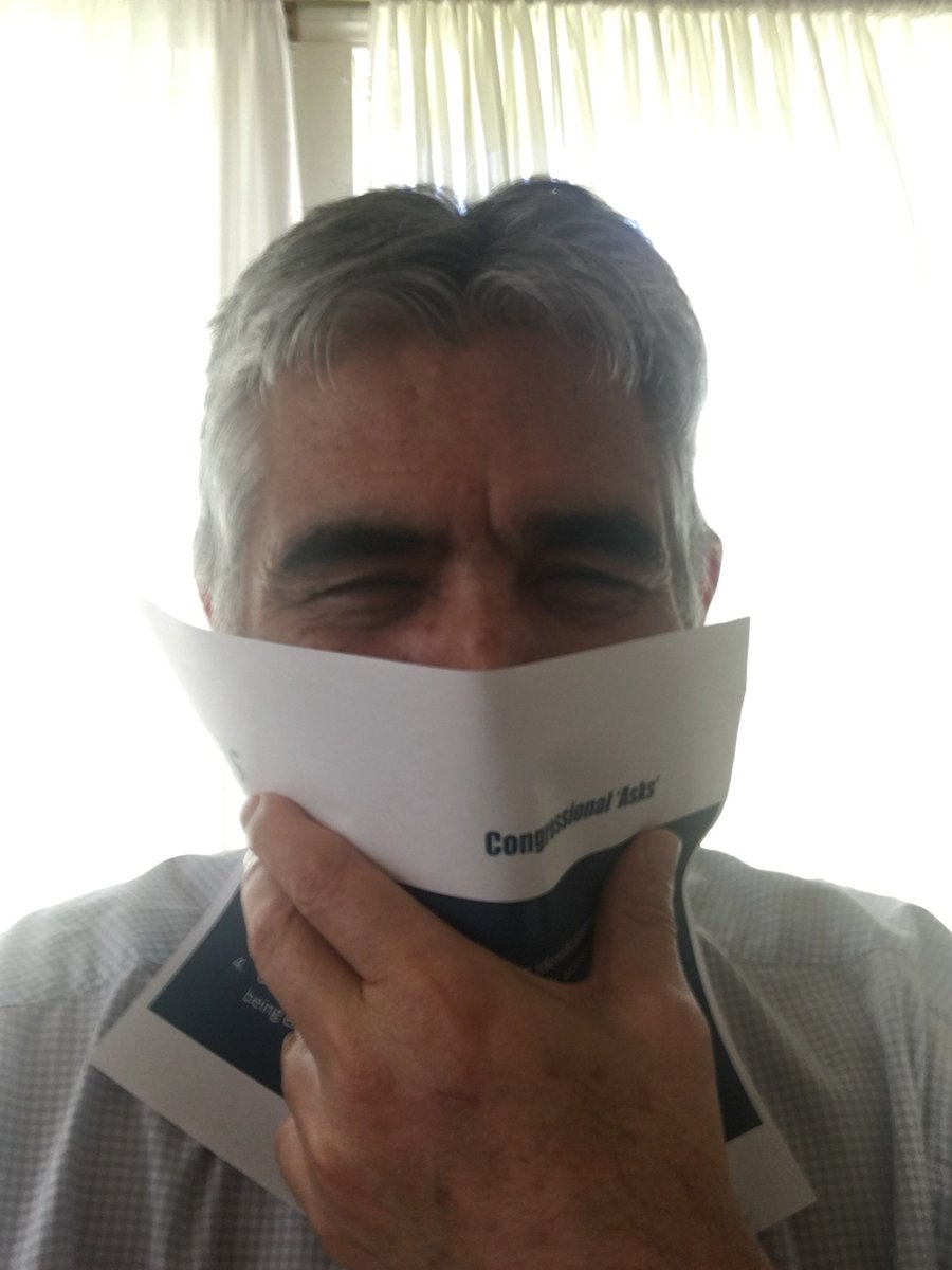 Salah is lobbying for refugees and immigrants with his elected officials today. He calls this self-portrait "Congressional Advocacy in the Era of Covid-19".A masterpiece, in our humble opinion!