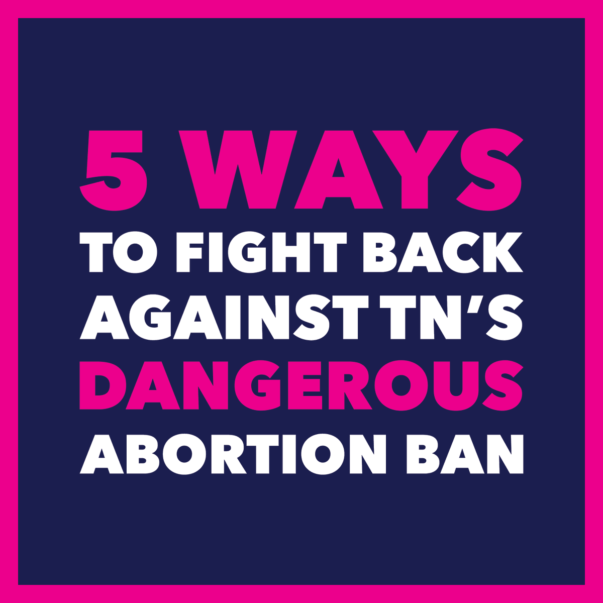 Last week, the Tennessee Senate passed the most restrictive anti-abortion bill in the country. However, we can assure you this fight is far from over.⁣⁣Check out the thread below for 5 ways that YOU can fight back against Tennessee's dangerous abortion ban. (1/6)