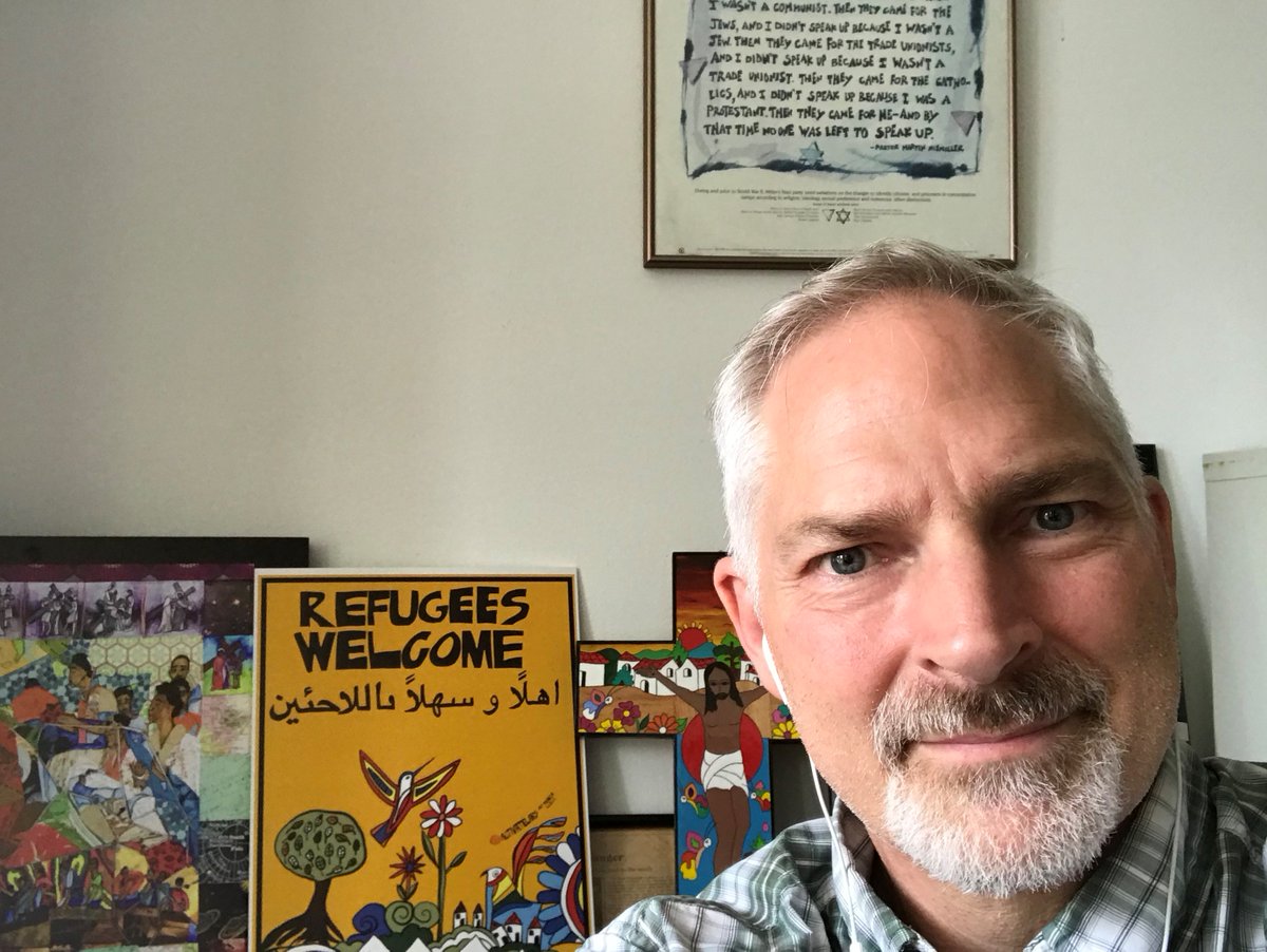 . @RevWilker gets a 10/10 for his background! Thank you to  @SenatorCardin,  @ChrisVanHollen,  @RepDavidTrone and  @RepRaskin for sitting down to talk with Pastor Mike about the importance of embracing and empowering our immigrant brothers and sisters as we honor  #WorldRefugeeDay!