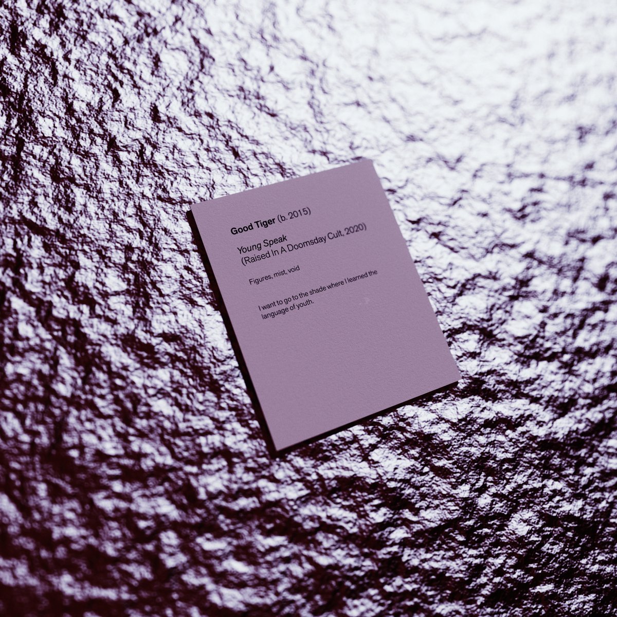 GoodTiger's tweet image. The fifth object 'Young Speak' will be available for viewing tomorrow // 7am PDT/10am EDT/3pm BST