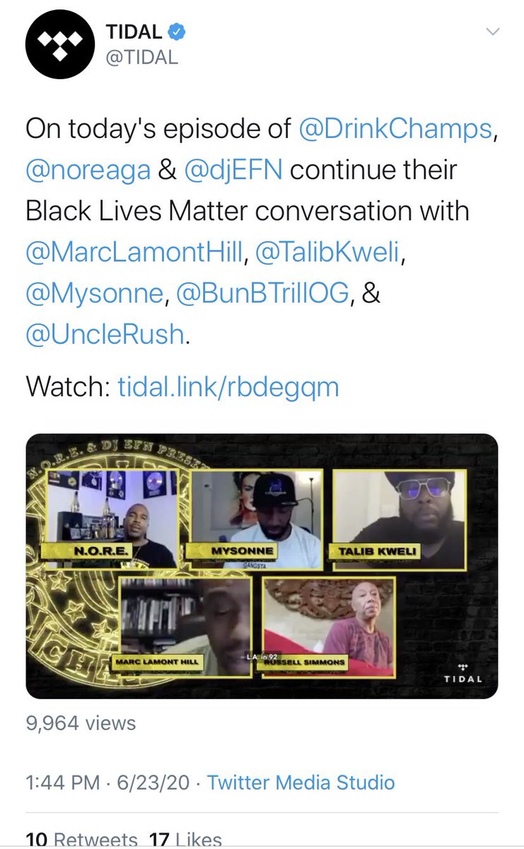 It appears  @tidal has taken down the promo tweet with Russell Simmons. If anyone can rip it from Twitter that would be great. Screenshot is here for posterity’s sake to show that Black media moguls don’t give a damn about Black women