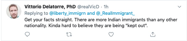 So what's the motivation of this guy probably of Italian origin to rant against  #H1B, that too in tech where is not competent in the first place? It's the good 'ol racism. "Too many Indians" is a dead give away. Are they really more Indians than other nationalities? Pic src:MPI