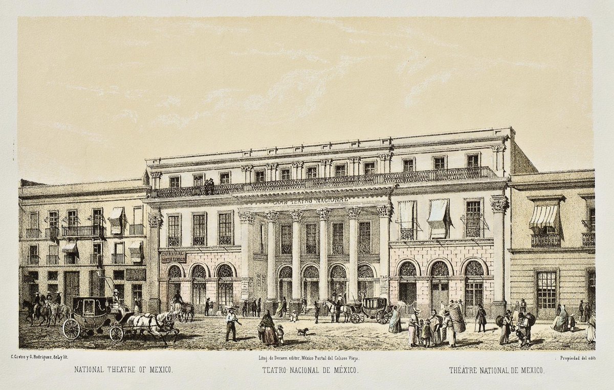 MUNAL on Twitter: "Entre 1900 y 1901, con el fin de prolongar la avenida Cinco de Mayo, se demolió el Gran Teatro Nacional, notable obra arquitectónica construida en 1844 por Lorenzo de