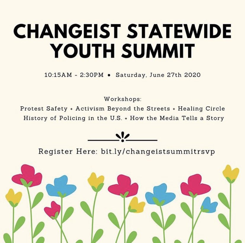 This Saturday is our first ever  Changeist Statewide Youth Summit! This is open to all youth! RSVP and attend!! Share!! #Changeist