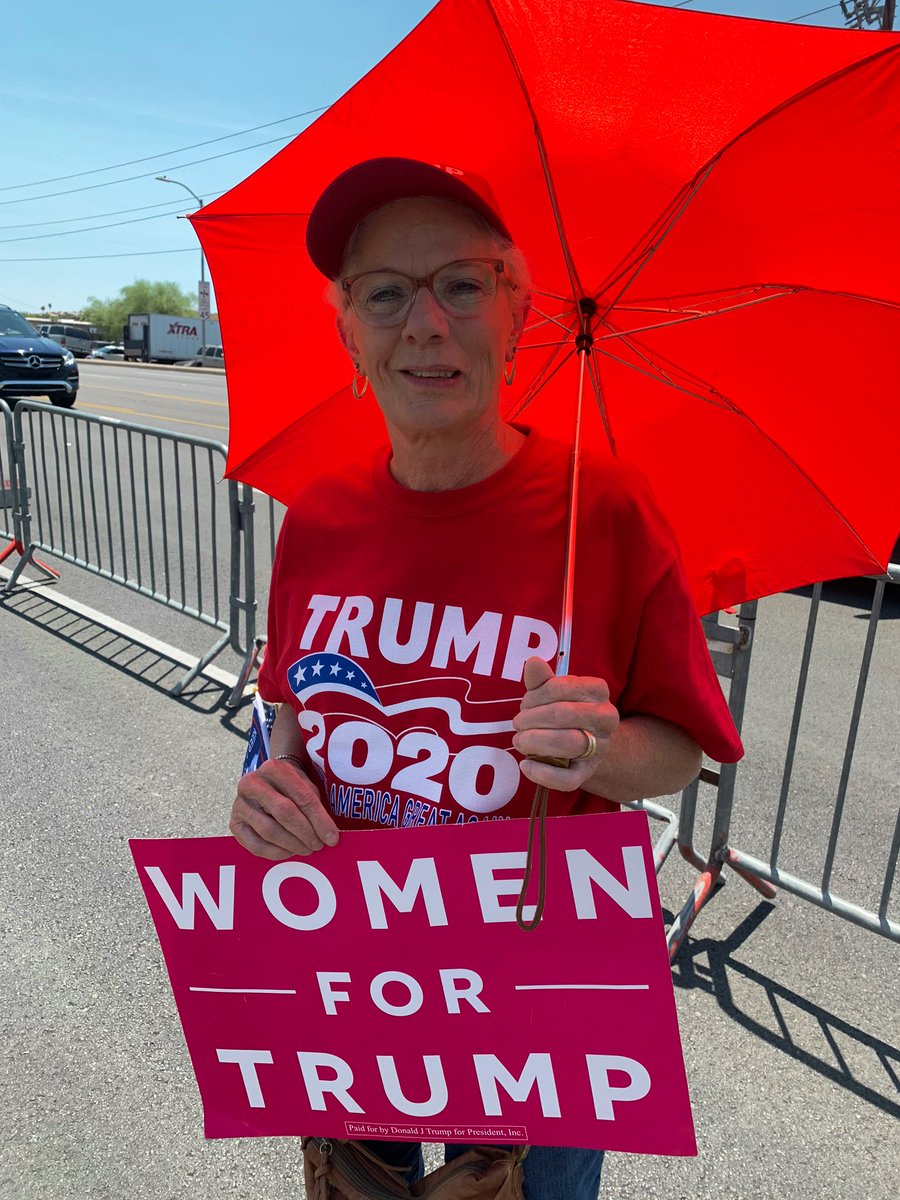 BrianaWhitney's tweet image. When I asked this woman about her concerns with the pandemic and people gathering outside, she said:

“This is America and I have the choice to wear a mask or not...and I choose not to.” 

#TrumpInAZ #azfamily