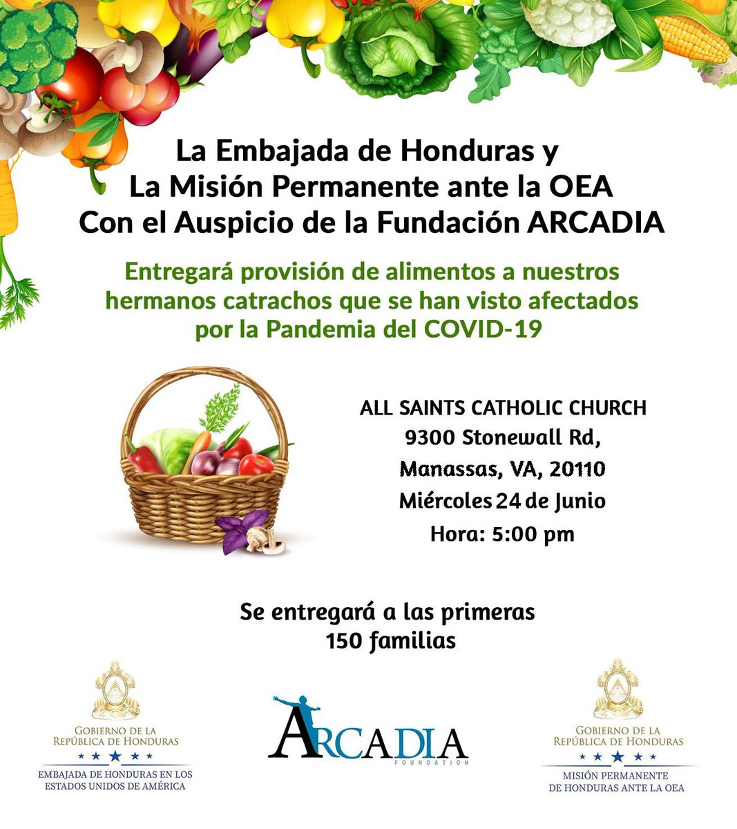 Sección Consular de la Embajada de Honduras (@consuladodc) on Twitter photo Compatriota nuevamente mañana estaremos apoyándote con la Caja de Alimentos gracias al auspicio de Fundación Arcadia. Comparte con tu familia y amigos!! <a href="/radiohrn/">Radio HRN</a> <a href="/radioamericahn/">Radio América HN</a> <a href="/LaTribunahn/">Diario La Tribuna</a> <a href="/diarioelheraldo/">Diario El Heraldo</a> <a href="/FrenteaFrenteHN/">Frente a Frente</a> <a href="/HCHTelevDigital/">HCH Televisión Digital</a> <a href="/DiarioLaPrensa/">Diario La Prensa</a> <a href="/CancilleriaHN/">Cancillería Honduras</a> Compatriota nuevamente mañana estaremos apoyándote con la Caja de Alimentos gracias al auspicio de Fundación Arcadia. Comparte con tu familia y amigos!! <a href="/radiohrn/">Radio HRN</a> <a href="/radioamericahn/">Radio América HN</a> <a href="/LaTribunahn/">Diario La Tribuna</a> <a href="/diarioelheraldo/">Diario El Heraldo</a> <a href="/FrenteaFrenteHN/">Frente a Frente</a> <a href="/HCHTelevDigital/">HCH Televisión Digital</a> <a href="/DiarioLaPrensa/">Diario La Prensa</a> <a href="/CancilleriaHN/">Cancillería Honduras</a>