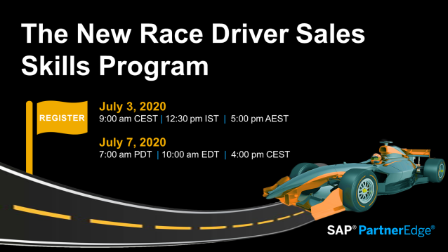 Hit the Racetrack #SAPPartner Sales Executives! The Race Driver Program is a fun, easy-to-navigate app that can improve soft skills, such as social selling, deal qualification, and storytelling. Pit at one of our sessions available: bit.ly/3etw6ix
