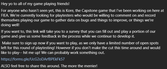okayseesee's tweet photo. Sign up to Playtest our game! #gamedev #indiedev #capstonegame #playtesting #UE4 #game

https://t.co/ndGUTX69lX https://t.co/m4vaBeymHz