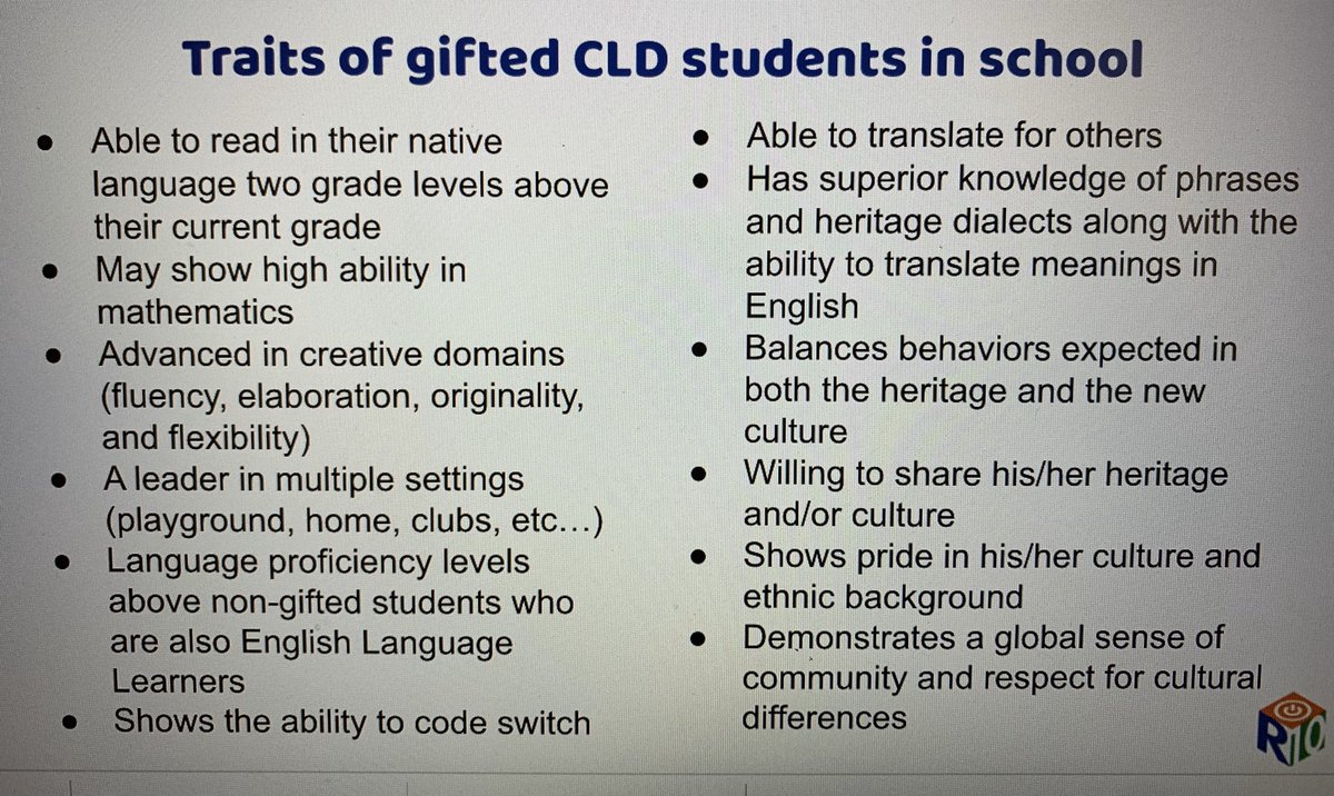 RISD_EBs's tweet image. The population of your GT program should closely reflect the population of the total district and/or campus. #underrepresented #CLD #R10PowerOfUnity