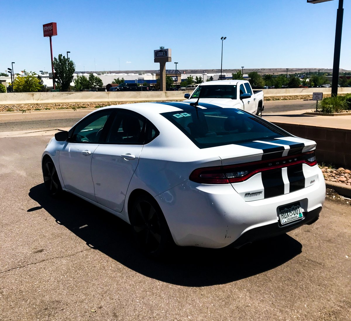 DriveInAuto's tweet image. Check out these slick, head turning racing stripes on a 2014 Dodge Dart installed by our Pueblo Store Team. Want stripes on your ride? Contact our team for a quote today! 

#racingstripes #stripes #dodgedart #driveinautsound #pueblo #coloradosprings #caraudio #carinstallation