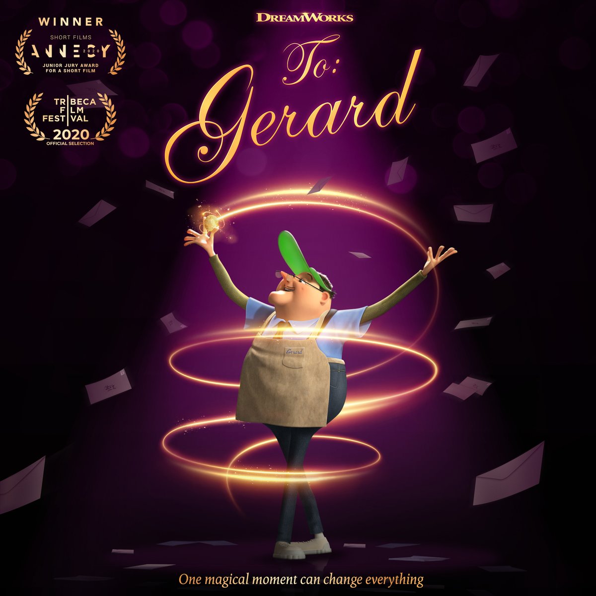 Dreamworks's tweet photo. Merci and thank you to @annecyfestival for awarding "To: Gerard" the Junior Jury Award! Congrats to director Taylor Meacham and producer Jeff Hermann! #AnnecyFestival #ToGerard #shortfilm #magic #animation https://t.co/ULdtDromyx