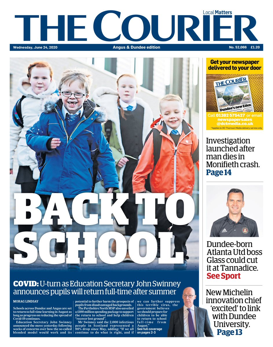 Only one candidate for the front of Wednesday's Courier. Plus a new