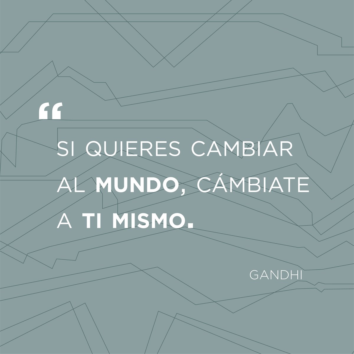 Todo empieza por nosotros. Si todos hacemos el bien, el mundo verá un cambio.