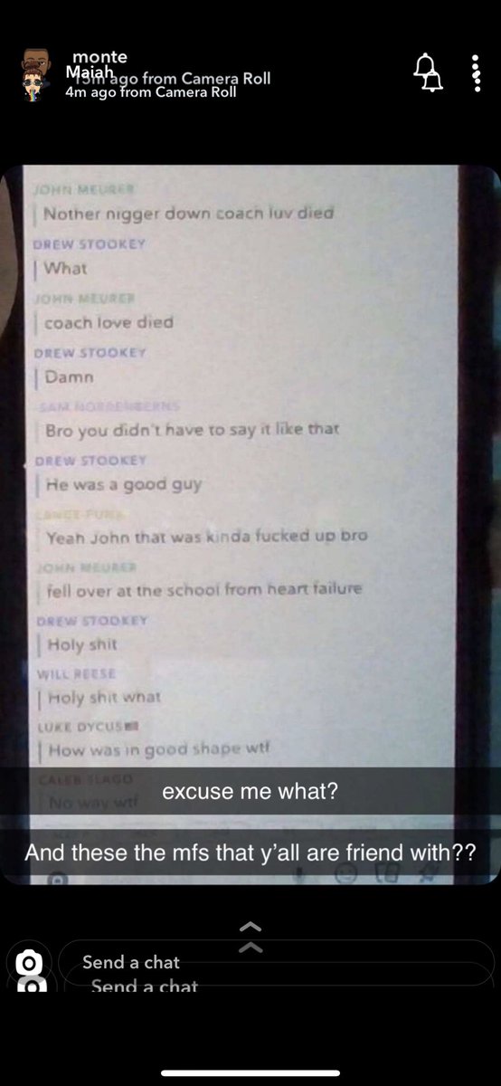 axvma_1's tweet photo. @MHS19Basketball @MHS19_ATHLETICS @M19_MHS HANDLE THIS .... Coach JUST DIED TODAY! less than 24 hours ago . And one of your students is not only making a joke out of that but using a racial slur to adress it . It is honestly embarrassing that I even went here. #Ripcoachlove https://t.co/IL3pBOSZl6