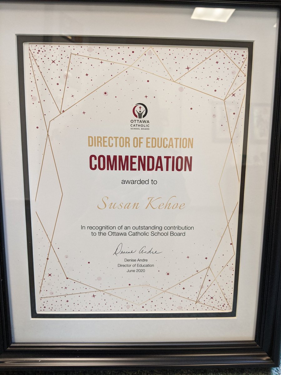A big congratulations to Sue Kehoe <a href="/ImmaculataOCSB/">Immaculata High School</a> who is a very deserving recipient of the Director of Education commendation!!  We are very happy for you, Sue! #ocsb