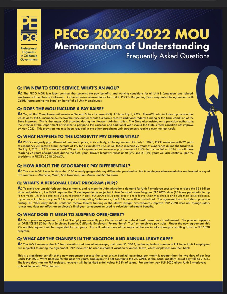 OnYour6Degrees's tweet photo. ATTENTION @PECG Members! 🚨 
Summary and Q&amp;A About Your Newly Negotiated MOU! @PECG_SanDiego @IEPECG @OC_PECG @PecgSlo @PECG_Eureka @PECG_Redding @PECG_SF #PECGdelivers #UnionStrong ✊🏽✊🏽✊🏽 https://t.co/Ba1sZuO2Pz