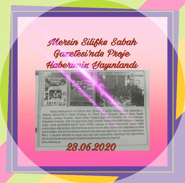 Mersin Silifke Sabah Gazetesi’nde İleri Dönüşüm projemizin haberi yayınlandı. <a href="/MersinIleri/">İleri dönüşüm/upcycling-Mersin</a> <a href="/bircankeles/">Bircan Keleş</a>
