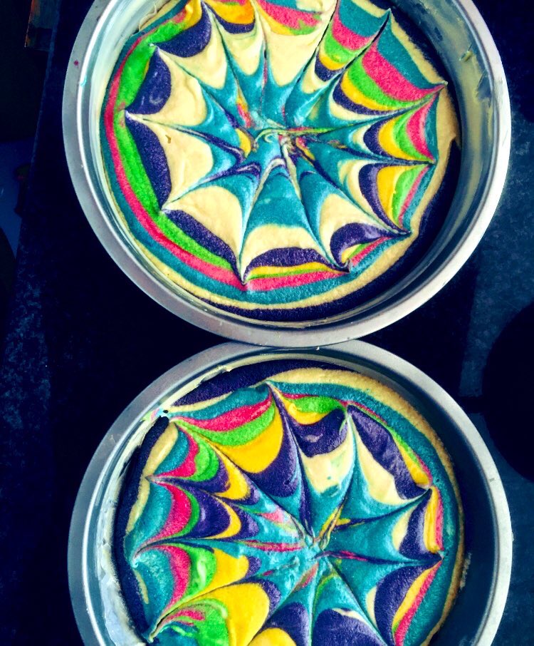 Made tie dye cakes , rainbow cakes, basically played around with colour