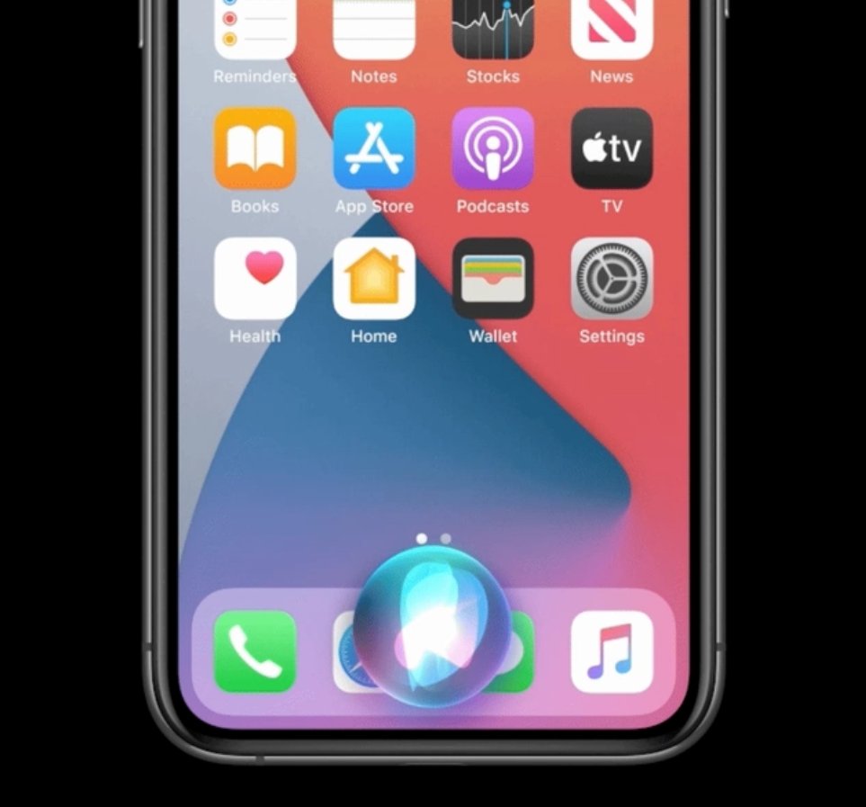 Most people missed this, but  @apple's design overhaul is all about preparing for Augmented Reality.1) Icons now look 3D & possess shadows2) Siri is an outright 3D object now3) Windows are now rounded given that sharp objects look threatening in ARThe list goes on  #WWDC20  