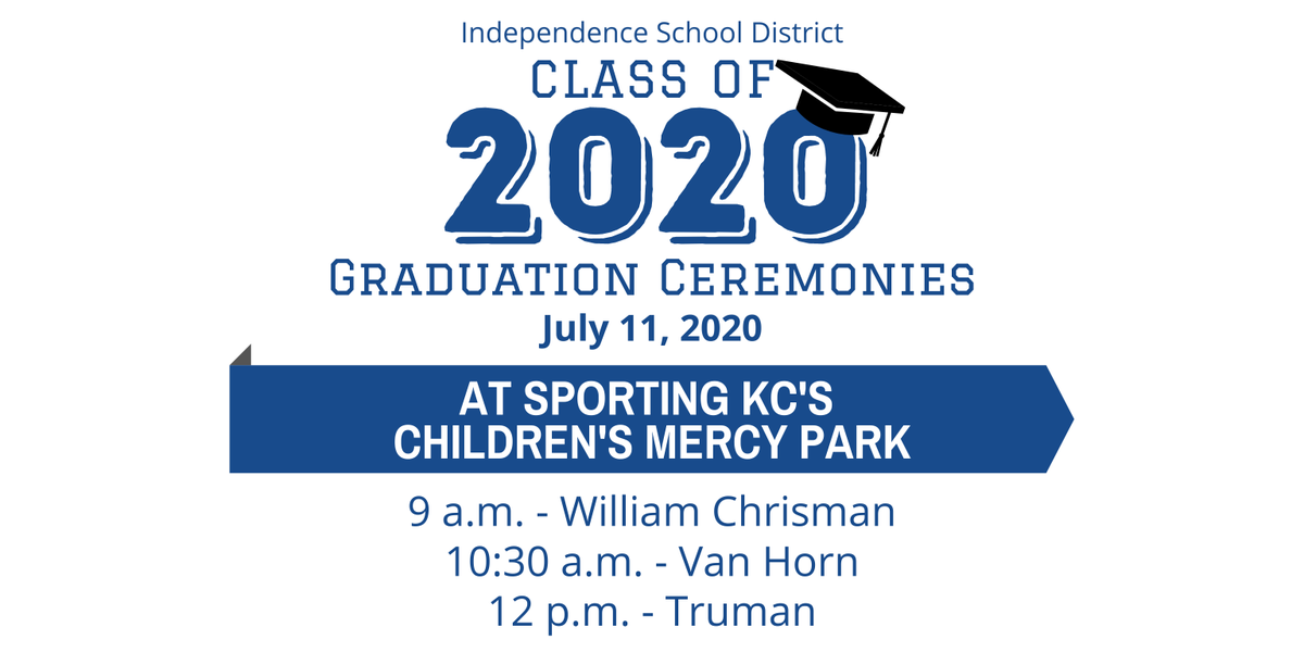 Graduation will be held at <a href="/SportingKC/">Sporting Kansas City</a> Children’s Mercy Park on July 11, allowing graduates and families an in-person ceremony with social distancing. We will share more details within the week. We look forward to celebrating our graduates! #isdstrong ow.ly/pGgB50AfJW8