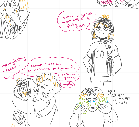 my doodles from the kenhina wb im pretty sure the one in the top right thats not mine is tae fhdjkhfdksjds 