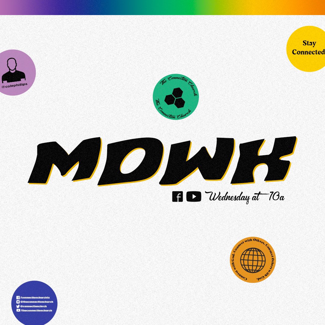 Join Pastor Cole for MDWK tomorrow at 10:00 am CST on Facebook or YouTube (link in bio). We’ll worship together and get into the Bible to discover our unique place in God's plan.

Mark your calendar and join us—you won’t want to miss this MDWK!