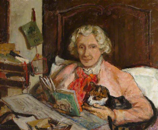 day 21 : clare "tony" atwoodbritish painter, interested in a wide range of subjectsshe formed a ménage à trois in kent with writer christabel marshall (chris st john) and actress edith craig (painted in 2); she also painted vita sackville-west as shakespeare's portia (3)