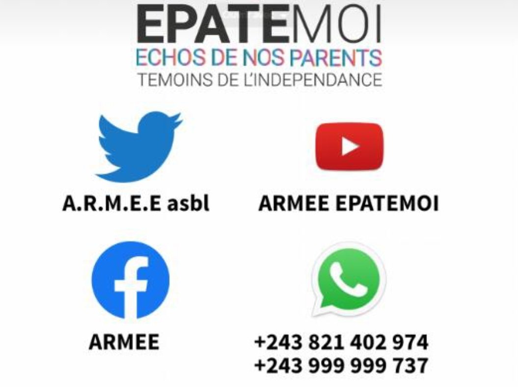 "Envoyez-nous les vidéos de vos parents , vos grands parents qui ont été temoins de l'independance! Ensemble, nous faisons revivre a la RDC entière les beau souvenirs de notre independance"
Faites la demande et nous vous enverrons les questions à poser.