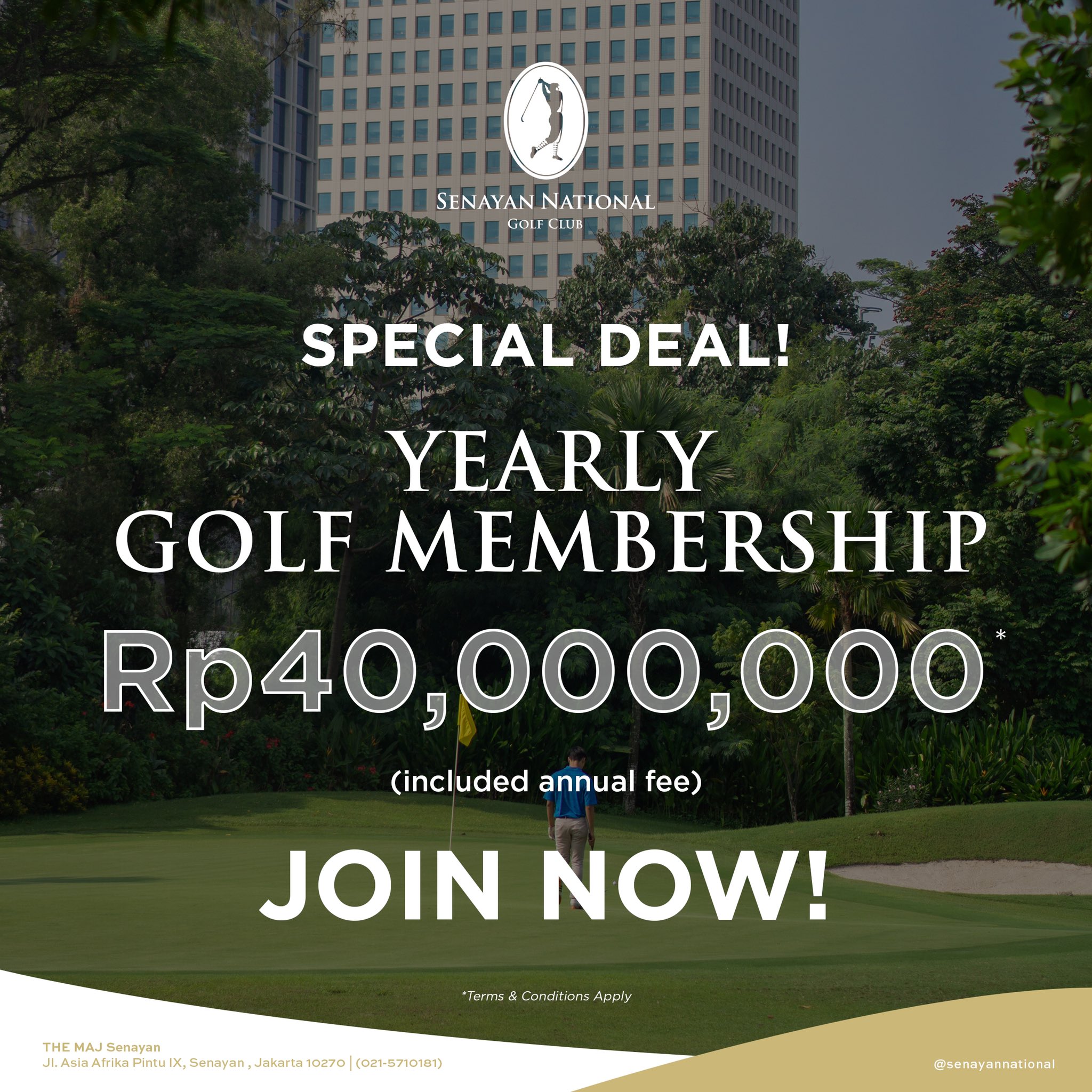 Senayan Golf Club on Twitter: "Curious of what you will get for the Yearly Golf  Membership? Discover all the benefits of being a @senayannational Member  here. T&amp;C apply Join NOW! #TheMAJSenayan #SenayanNationalGolfClub #