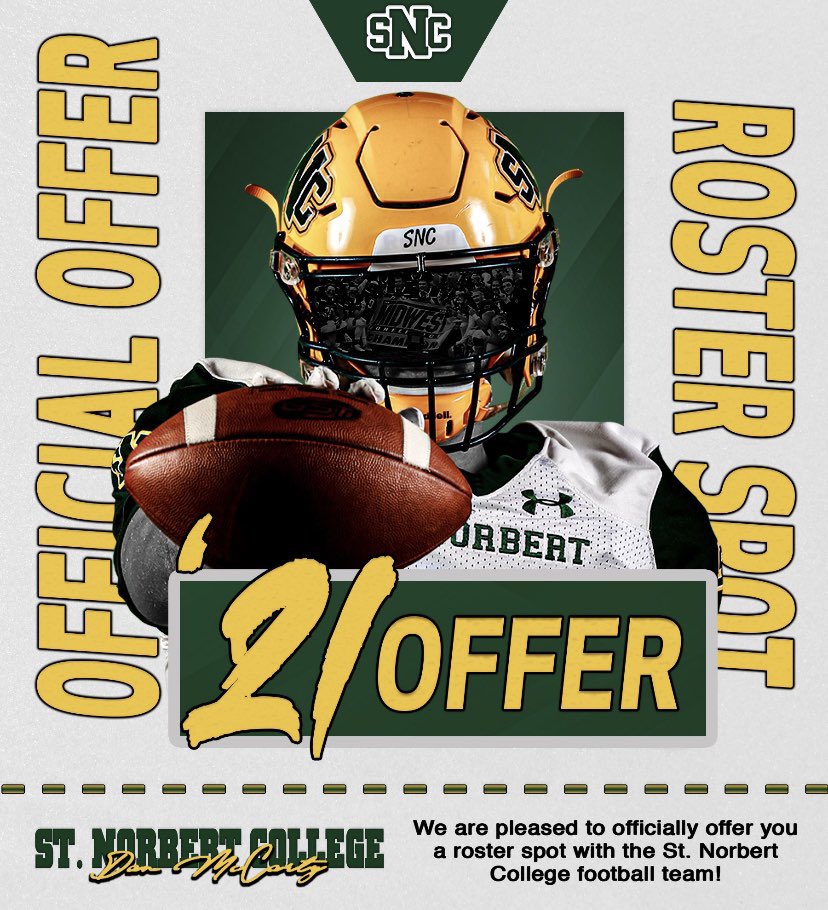 Blessed to have received an offer from St. Norbert College!!!
<a href="/stellarprephs/">Rodriquez Terenas</a>,<a href="/coachgumbs/">Coach Gumbs</a>,<a href="/JRRecruiting/">Javier Rodriguez</a>, <a href="/_CoachSWANSON/">Riley Swanson III</a>,<a href="/ClintonIson/">cmoney</a>,<a href="/thatmanBoo/">Jullen (Booda) Ison</a>,<a href="/FreshIson/">Fresh Ison 🦈</a> thank u