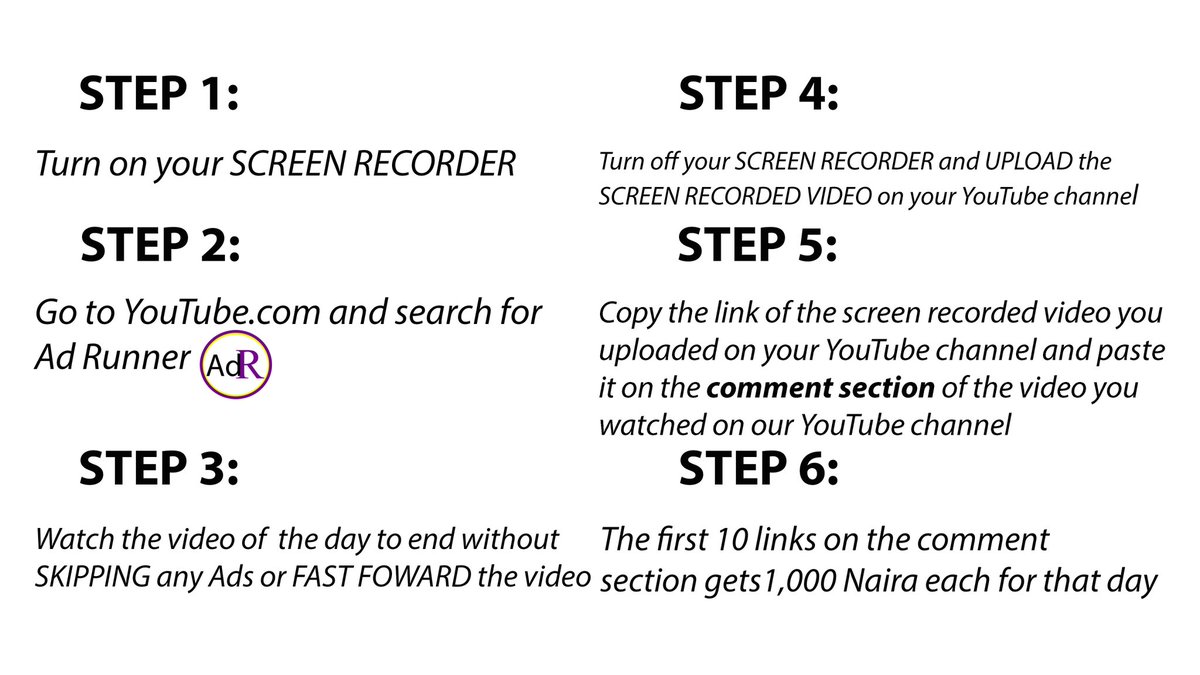 AdRunner's tweet photo. Follow these steps below to claim your 1,000 naira. 

Jackye African Americans Griezmann Ogbeni Dipo Riqui Puig https://t.co/eJcsWL2M4A