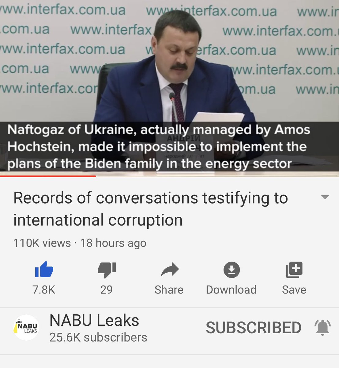 This is where he discussed how Biden pressured President Poroshenko to get rid of Shokin, the investigator, who was onto the scheme.