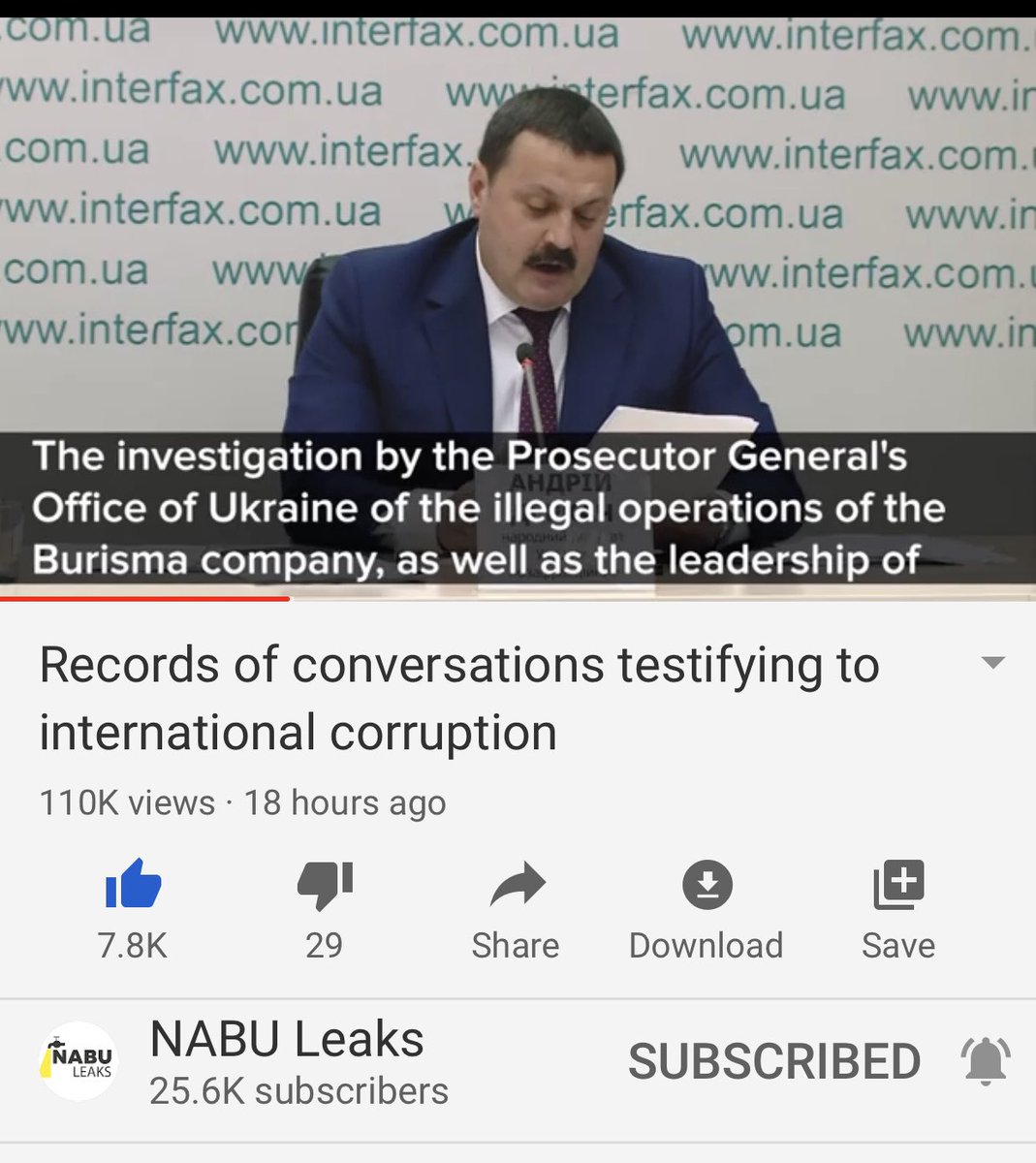 This is where he discussed how Biden pressured President Poroshenko to get rid of Shokin, the investigator, who was onto the scheme.