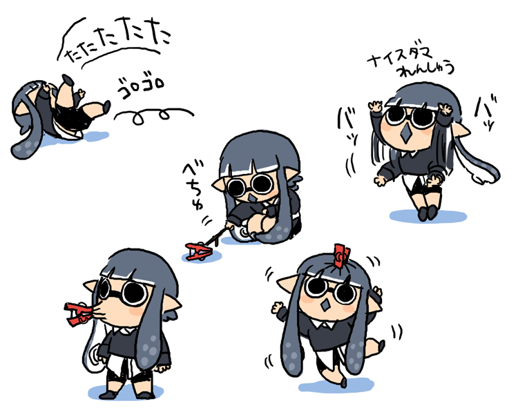 フォルダ整理してたらマイイカのデータがでてきて、うちのマイイカ「こむちょ」を見てくれ!!って気持ちになったので貼る。4枚目のはタタキケンサキのベッチューコレクション(https://t.co/XHtuR390Ga)がかわいくて描いたやつ。