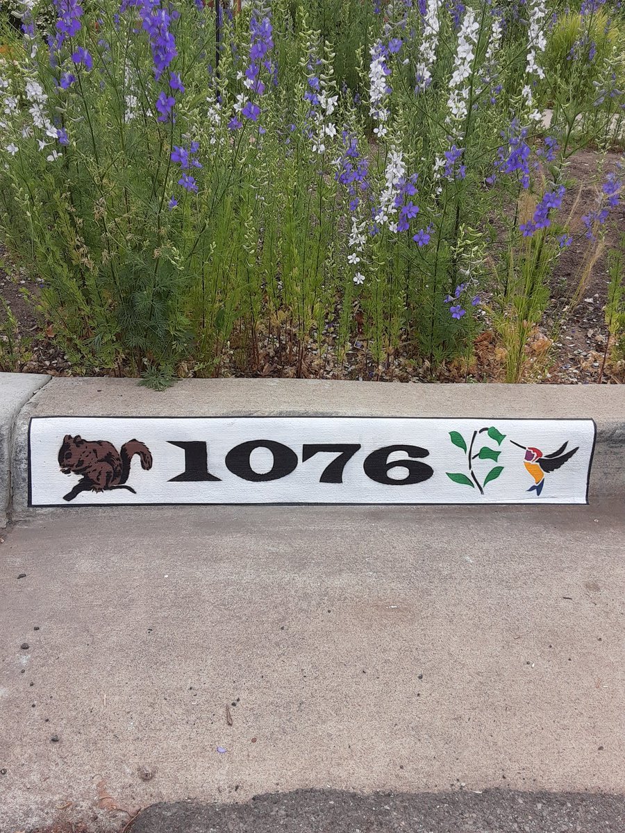 IvanTheCurbGuy's tweet photo. This curb is half a block away from liberty park, definitely, has a little park vibe to it. #LibertyWellsCurbs #squirrelAndHummingBird #UtahNature https://t.co/TtxhjNBdyo