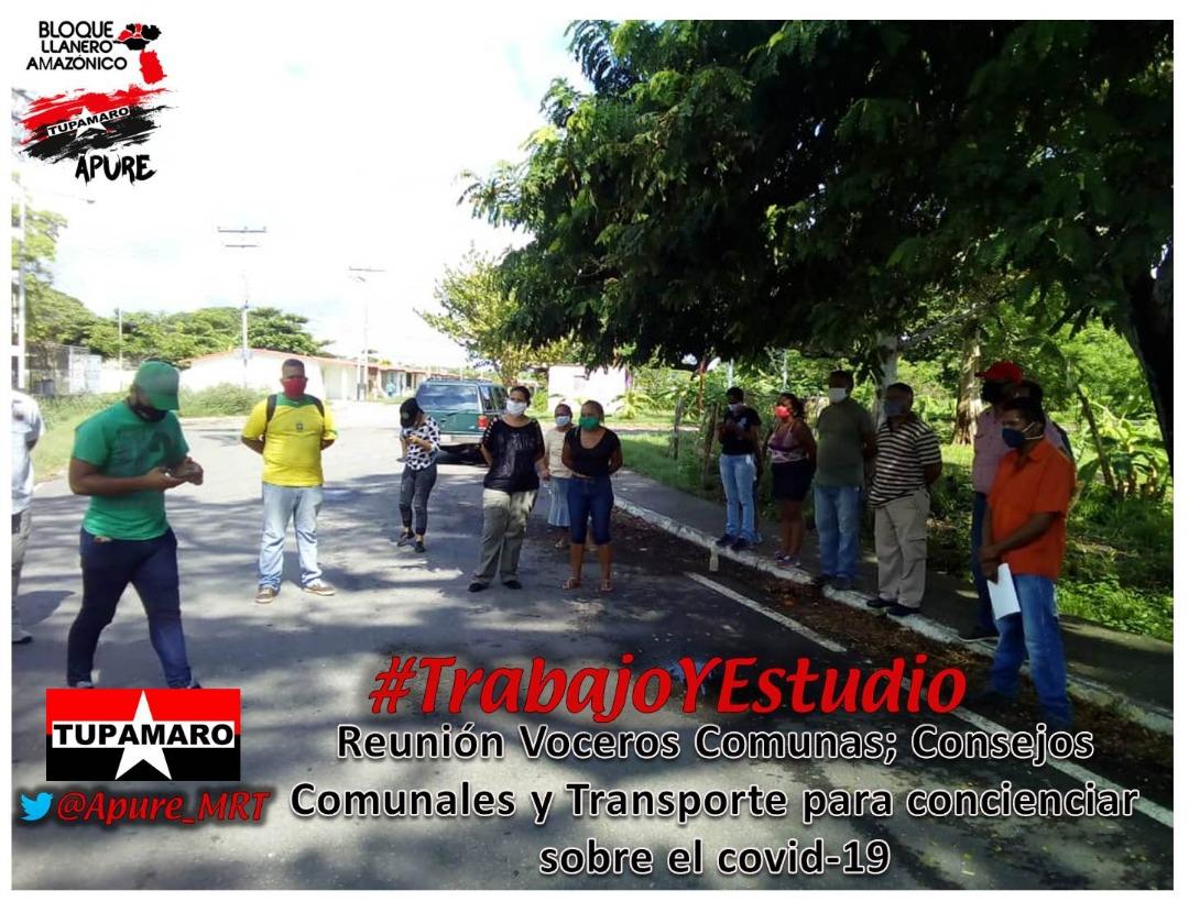 Apure_Rebel_MRT's tweet photo. ApureTerritorioRebelde; Reunión con equipos políticos de los diferentes sectores del recreo San Fernando para concienciar sobre el covi-19 en las unidades de transporte comunas o nada. @TupamaroMRT @HipolitoMRT2 @YoliHidalgoMRT @WBenavides_MRT https://t.co/I97QSYXLWQ