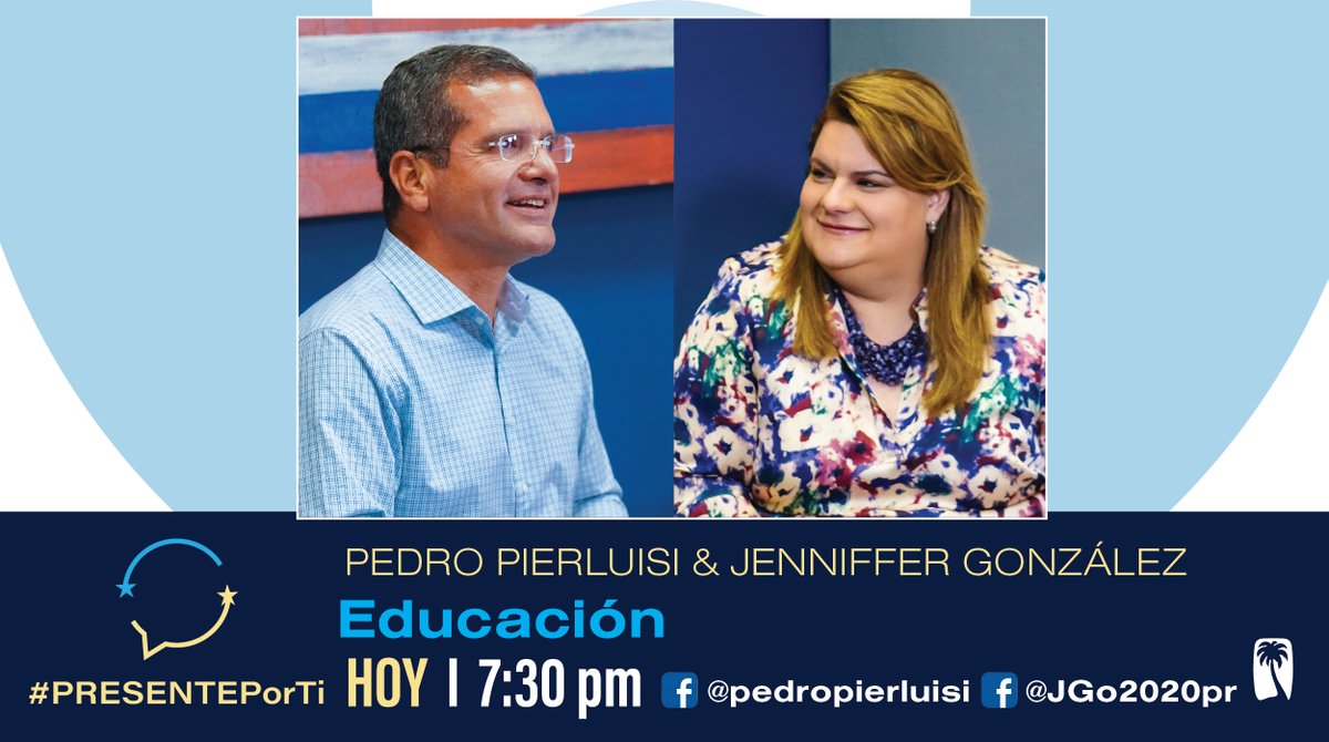 pedropierluisi's tweet photo. [MIÉRCOLES] A partir de las 7:30 pm converso con nuestra Comisionada Residente, @Jenniffer2012, sobre la educación y la importancia de los fondos federales para llevar a cabo iniciativas de progreso en este tema. ¡No te lo pierdas! #PresentePorTi https://t.co/CbWUpYnCOO