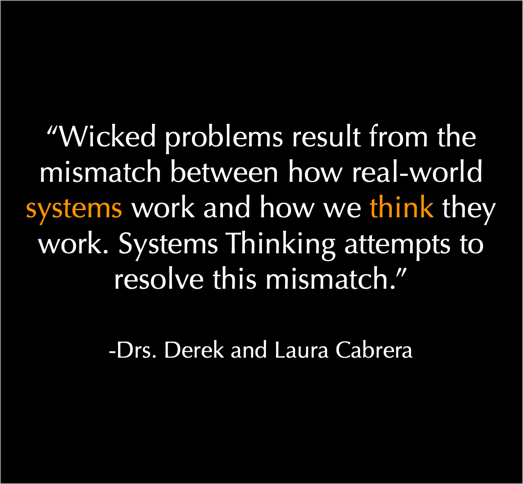 cabrerapodcast's tweet image. #systemsthinkingdaily #systemsthinking #wickedproblem #thinking #quote #problemsolving #problem