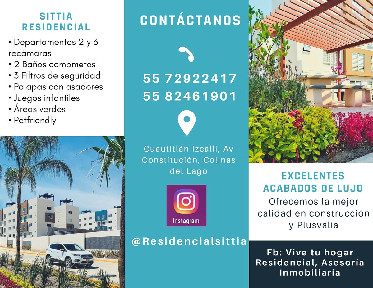vivesittia's tweet photo. 🔊 Pide informes y agenda tu cita, somos tu mejor inversión 💰📈, tu mejor opción... 👌🏻
#TodosSomosElPulso #MartesDeGanarSeguidores #RT https://t.co/LqV5t7qAsA