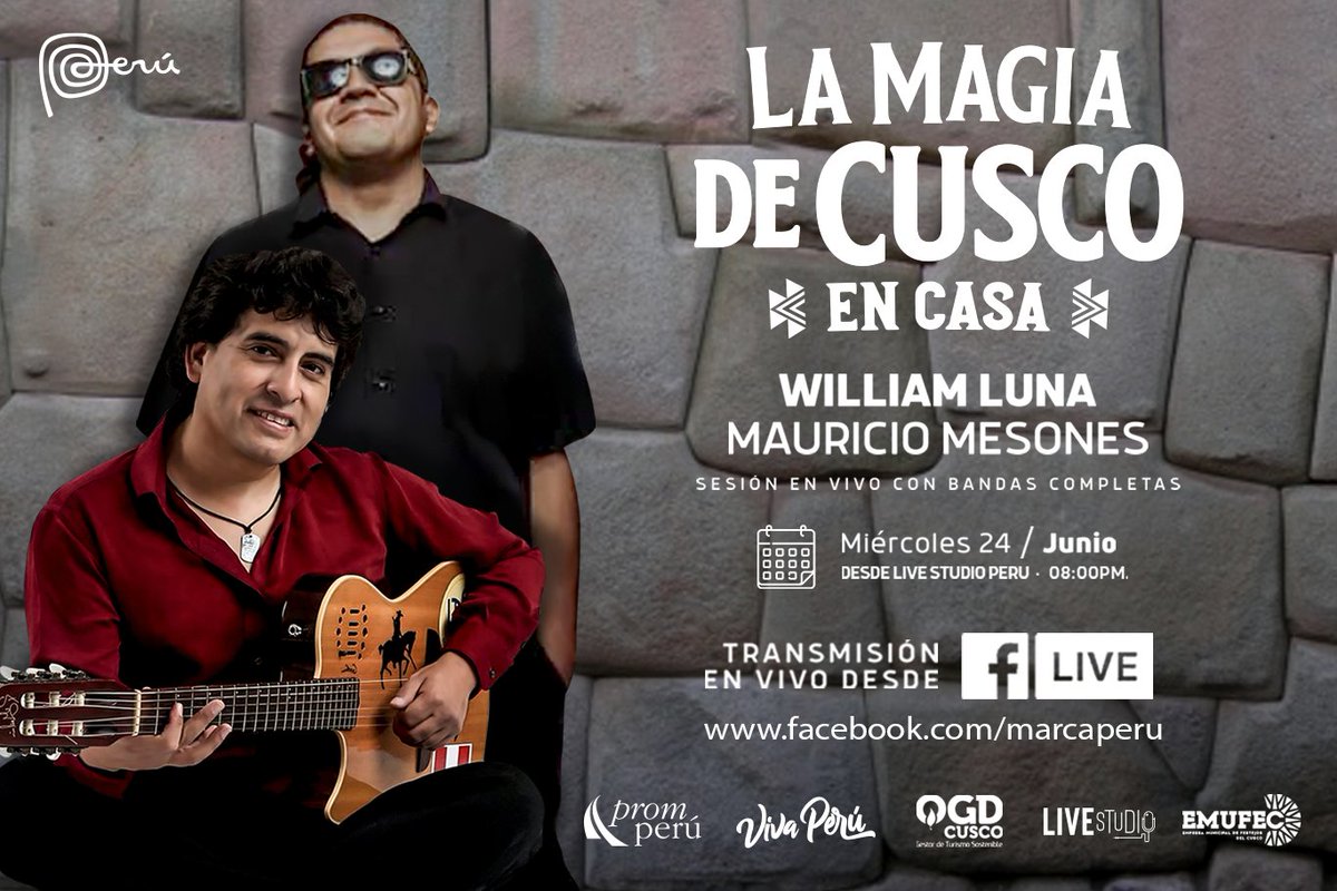 marcaPERU's tweet photo. ¡Viaja a Cusco a través de la música! 🇵🇪😍
Disfruta de este mágico concierto y déjate envolver por la magia de la música cusqueña. #LaMagiaDeCusco #PrimeroMiSalud https://t.co/NJTIXa2tgr