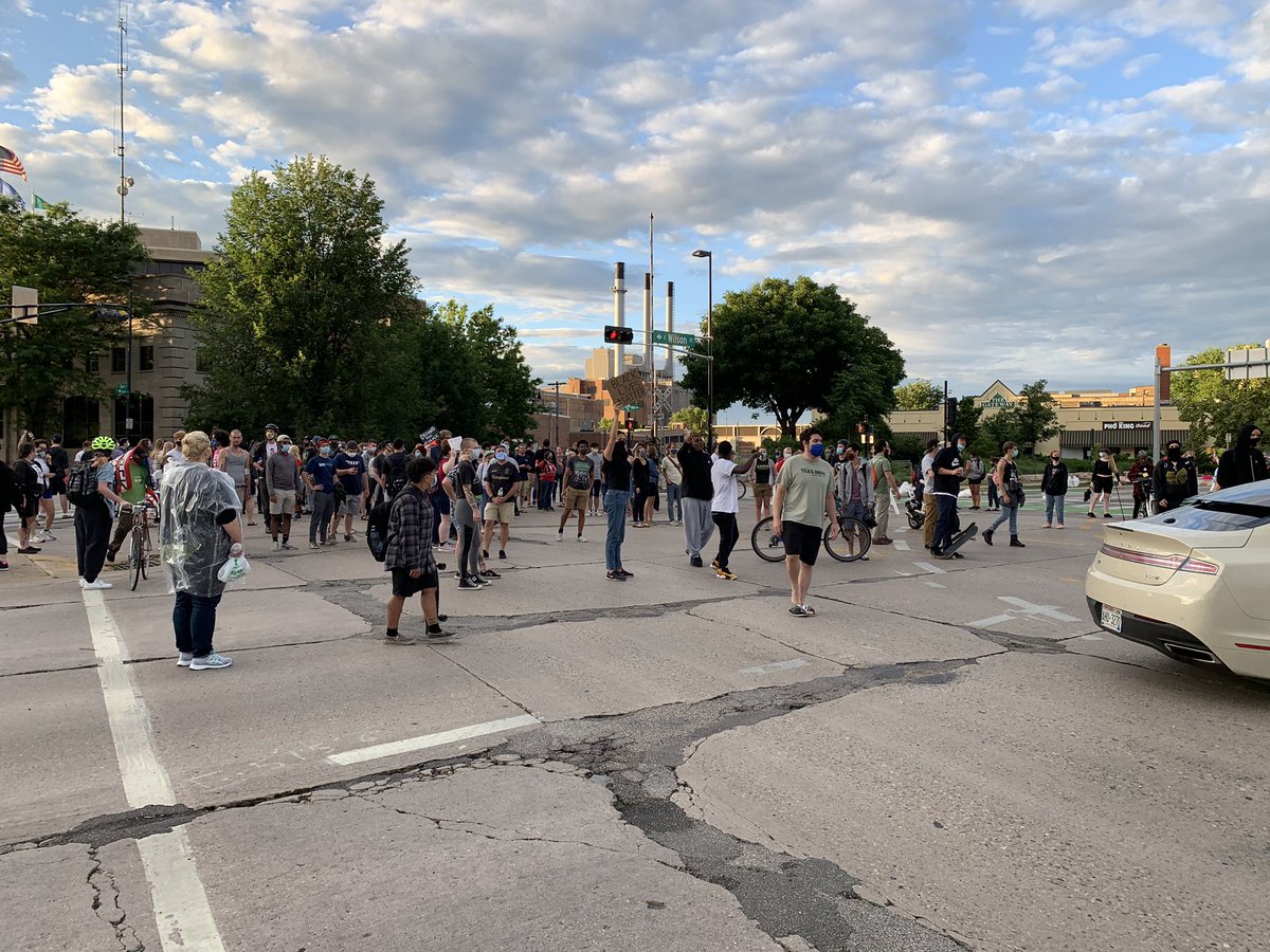 Protesters are now taking over the intersection of Blair Street and Williamson Street.