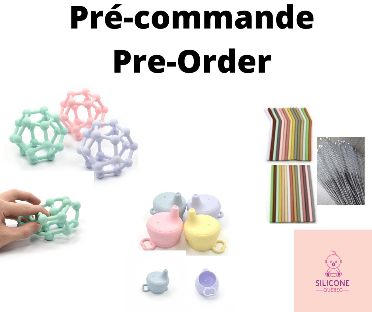 SiliconeQuebec's tweet photo. Nouveaux produits, qui seront disponibles, d’ici fin juillet 🤩 
1- Couvercle  SPÉCIAL 3 POUR LE PRIX DE 2 FAITES VITE !
👉https://t.co/JVZxFDBefz
2- Kit de pailles silicone
  👉https://t.co/7LcKr7roOH
3- Balle sensorielle flexible en silicone alimentaire 
https://t.co/OicSbkYZye https://t.co/cEGSwBFoPL