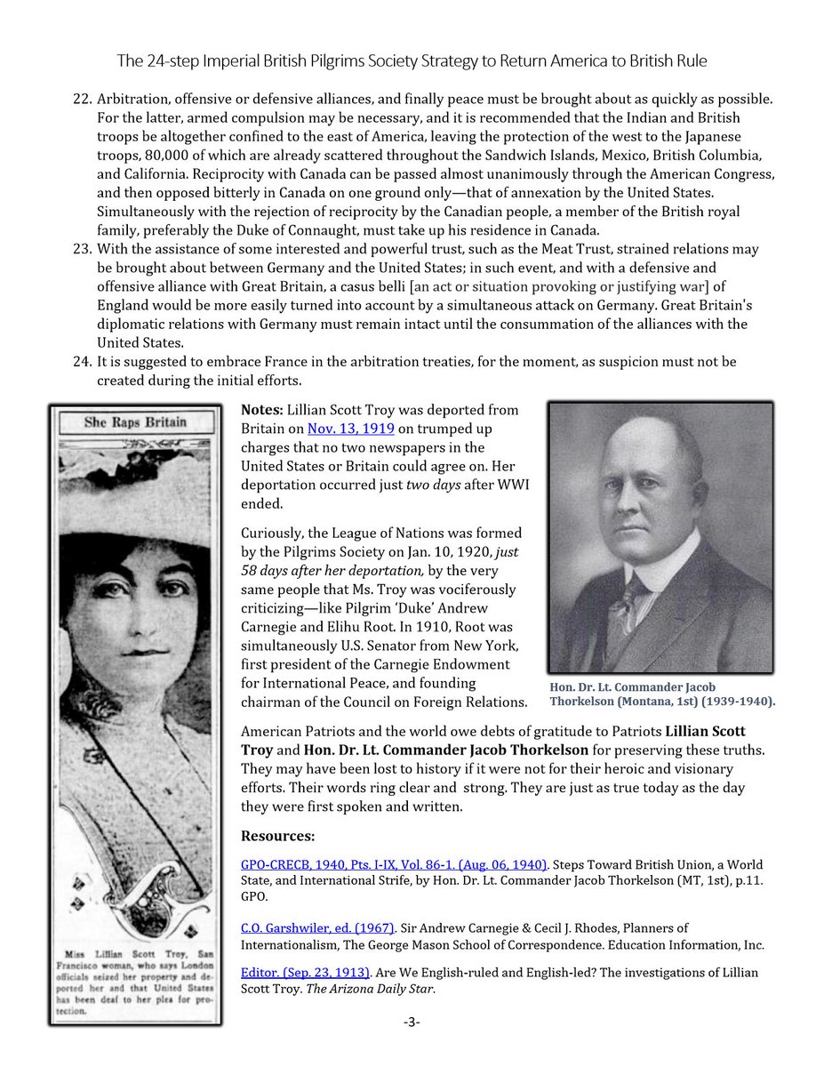 "Ms. Troy discovered their seditious 24-step plan and published it in two parts on Feb. 17 and 24, 1912 in a Hearst newspaper, San Francisco Leader, that later buried it." https://www.fbcoverup.com/docs/library/1940-08-06-GPO-CRECB-1940-pt-19-v86-1-Steps-Toward-British-Union-a-World-State-and-International-Strife-PTS-I-IX-Remarks-of-Hon-J-Thorkelson-MN-House-of-Reps-Gov-Printing-Off-Aug-06-1940.pdf#page=28