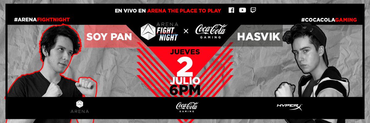 SoyPan__'s tweet photo. Hola amigos, para los que no vieron en Insta, voy a pelear contra @HasvikMC en Rocket League y necesito a 2 de ustedes para que me acompañen en #ArenaFightNight!
Para poder entrar tienen que mandar su mejor gol al FB de @ArenaPlace2Play y los 2 mas votados entraran!! 😎😎 https://t.co/piaGyzVfyw
