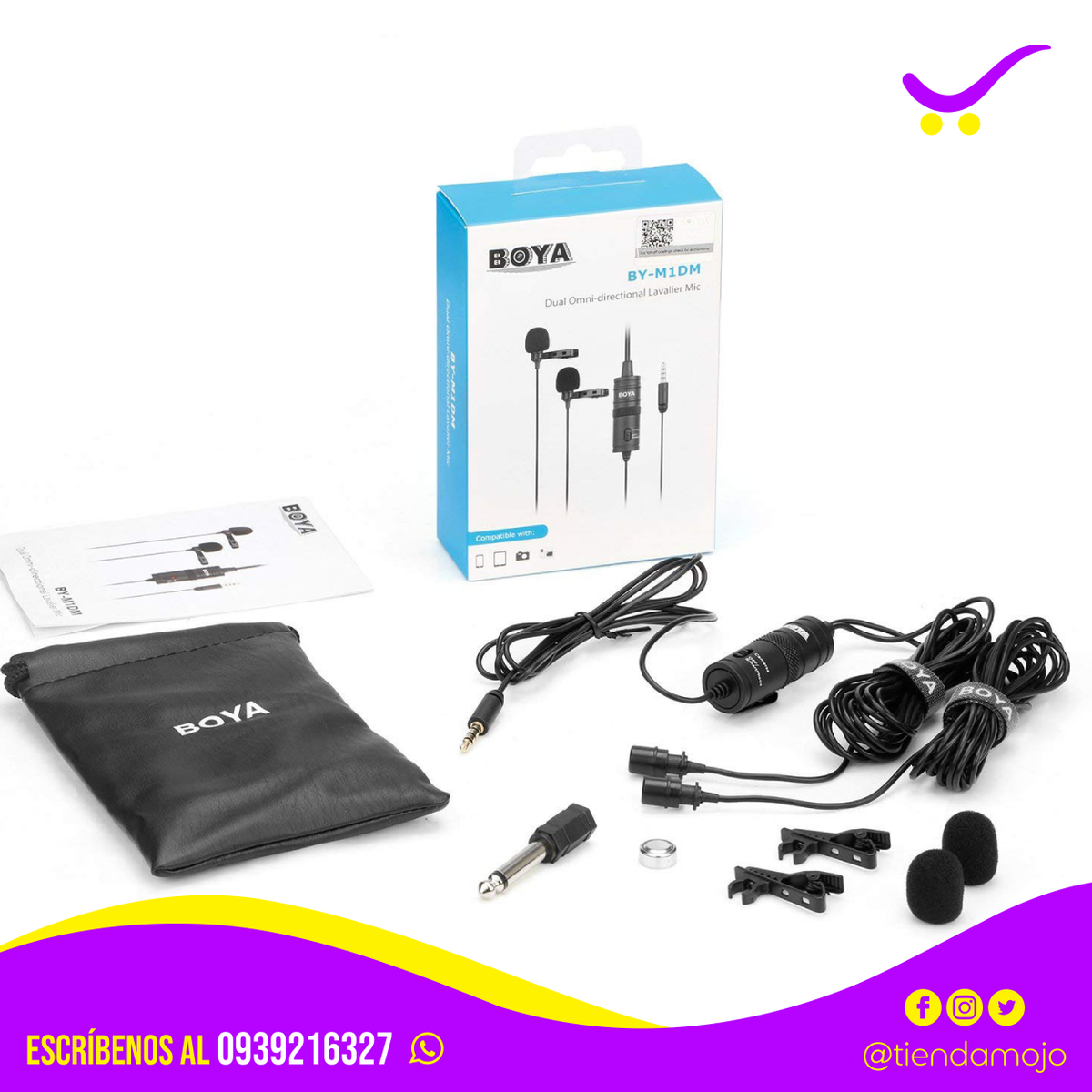 [Pᴜʙʟɪᴄɪᴅᴀᴅ]
Pide tu micrófono dual marca Boya en <a href="/TiendaMojo/">Tienda #MoJo</a> o  al 📲0939216327.

6 metros de extensión / 100% recomendado 😎🔥

Estamos ubicados en <a href="/kyoseiloja/">Kyosei</a> (Catacocha y Olmedo).