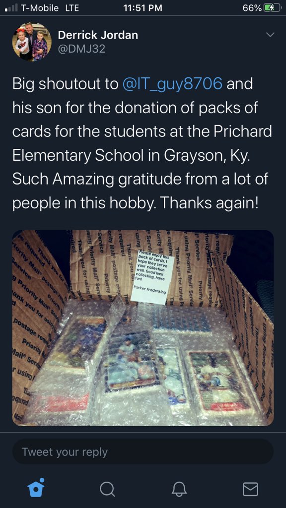 More and more free packs have been going out to kids. The post office absolutely loves us! Parker hadn’t been able to find any Bowman 2020 product anywhere and that led us to  @CashCultura. He was able to get him a blaster at cost!