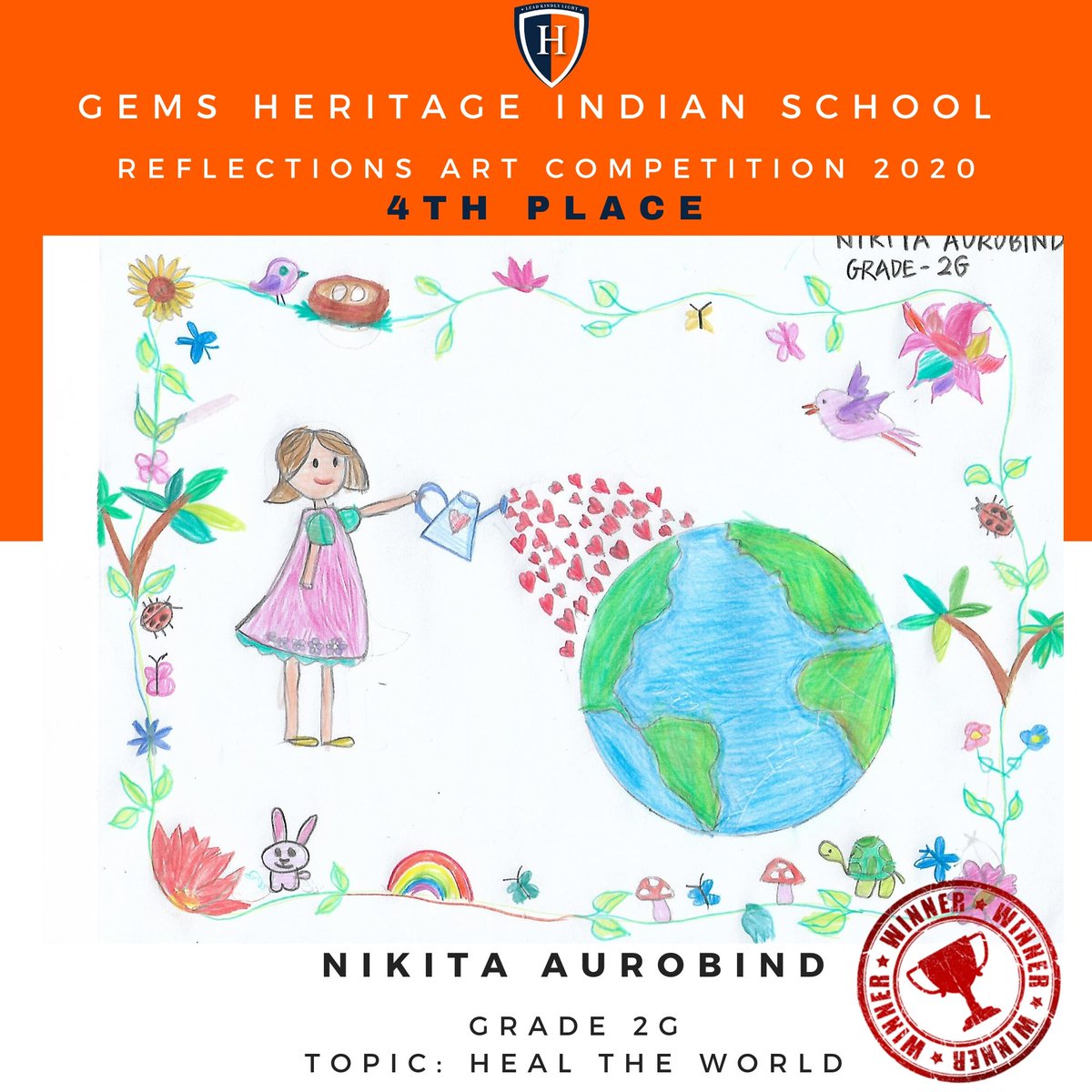 GEMS Heritage School (@gemsheritagesch) on Twitter photo Reflections - was a wonderful event with so many lovely pieces of art work sent in. After many a tough call, the 4th & 5th places in our juniors' category goes to Nikita Aurobind of Gr2 & Sanam Abdul of Gr 5 respectively. <a href="/KHDA/">KHDA | هيئة المعرفة والتنمية البشرية بدبي</a> @MOEducationUAE <a href="/GEMS_ME/">GEMS Education</a> Reflections - was a wonderful event with so many lovely pieces of art work sent in. After many a tough call, the 4th & 5th places in our juniors' category goes to Nikita Aurobind of Gr2 & Sanam Abdul of Gr 5 respectively. <a href="/KHDA/">KHDA | هيئة المعرفة والتنمية البشرية بدبي</a> @MOEducationUAE <a href="/GEMS_ME/">GEMS Education</a>