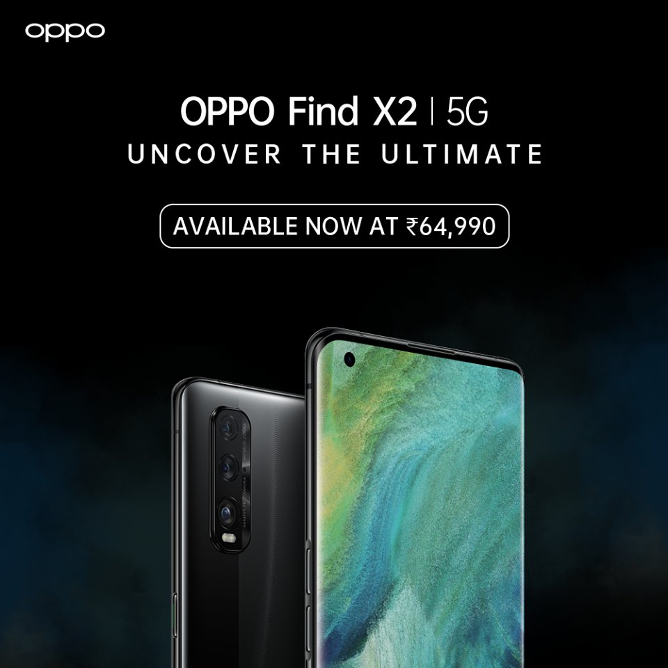 OPPO_Mobile_MP's tweet photo. The wait for the #TrueFlagshipExperience is finally over! Get the #OPPOFindX2 with the #PerfectScreenOf2020 and 65W SuperVOOC 2.0 #FastestChargeTechnology for INR 64,990. Sale starts today! https://t.co/SUVK6XHgBr