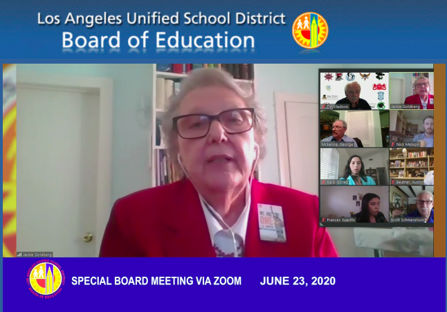 9 hours into their meeting, the  @LASchools Board is finally discussing 3 motions on  @LASchoolPolice presence at LAUSD campuses. Goldberg's resolution is up first, followed by McKenna, then Garcia.Tune in here:  http://lausd.granicus.com/MediaPlayer.php?publish_id=18 #CareNotCops  #FundBlackFutures