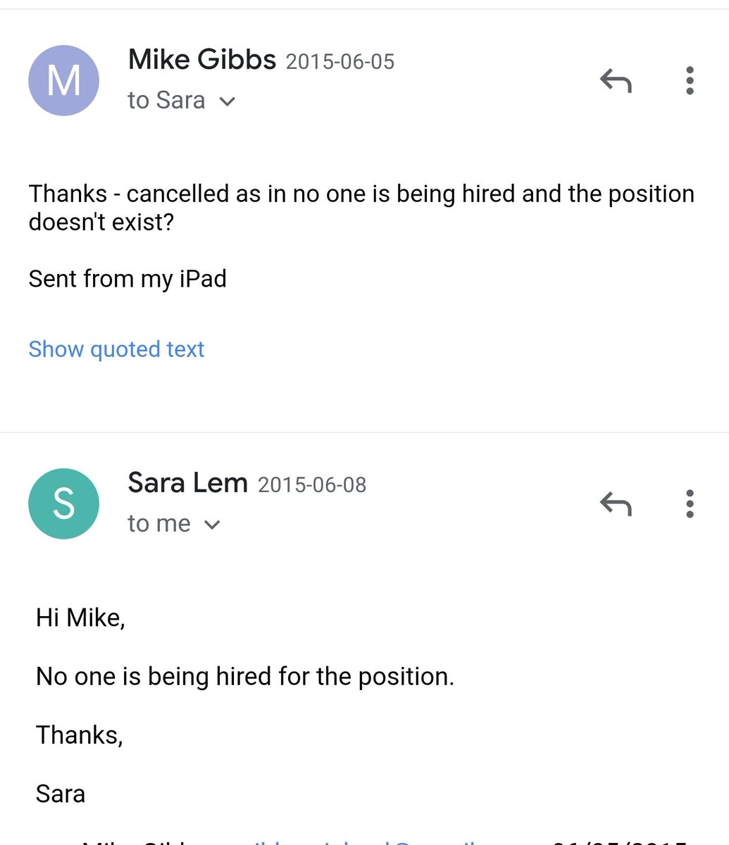 It was surreal.I was naive and assumed he wouldn't follow thru after I whistle-blowed (I told Crowcroft thru her EA - she visibily demonstrated support by coming to my office goodbye, other chiefs were called away).Well he did. I was shocked.  This job was a sure thing.